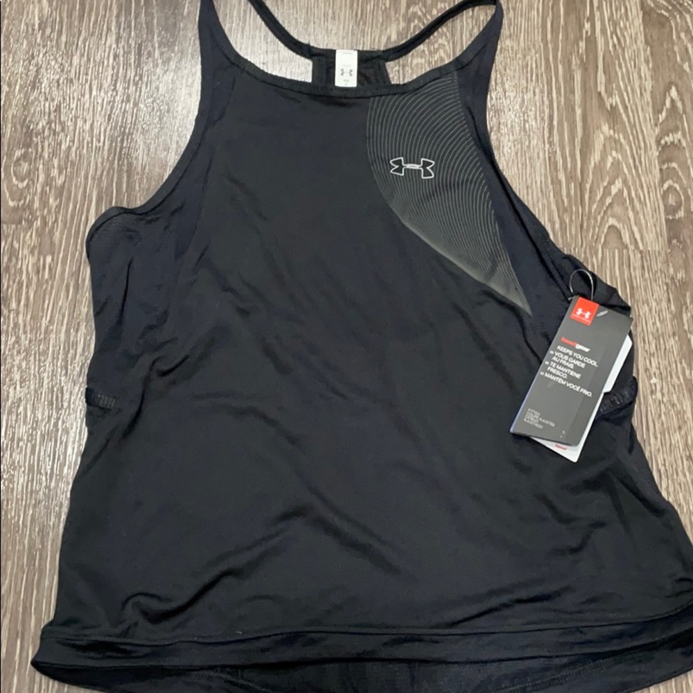 Black Under Armour Razor Back Top
